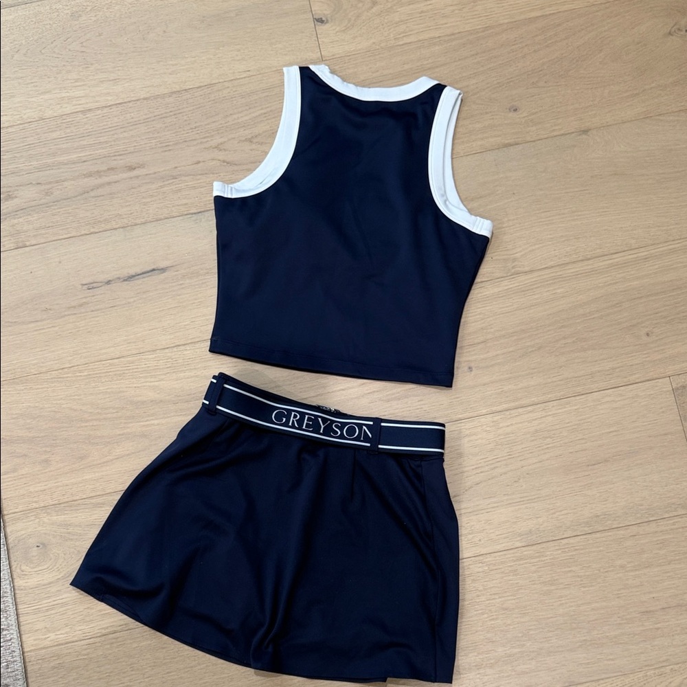 Greyson Navy & White Girls' Tank Top and Skirt Set - Picture 5 of 5